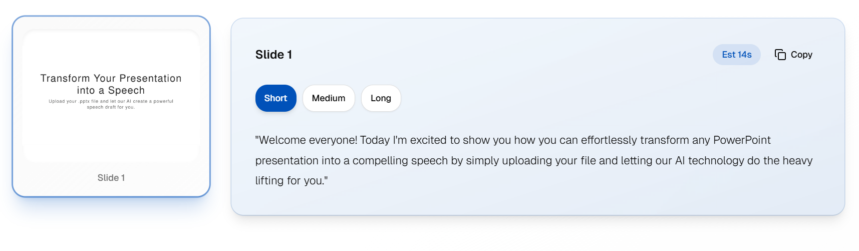 Manual duration adjustment